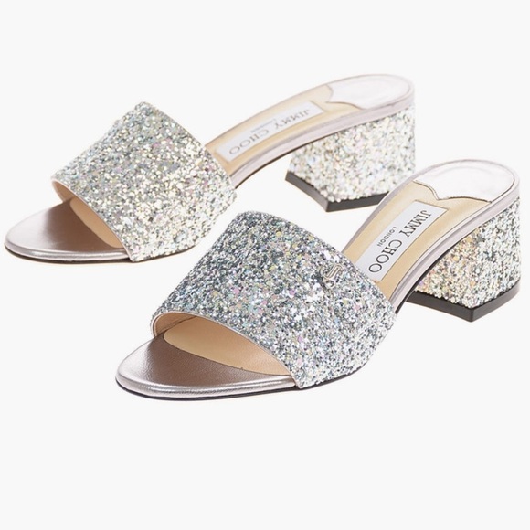 Jimmy Choo Women’s Sequined Minea 45 Slippers Size 37.5/7.5 - Picture 1 of 12